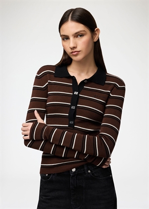 Mini ribbed merino polo Multicolour A1170004 Ganni 